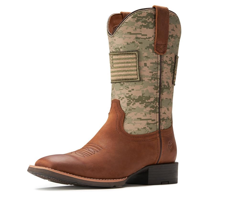 SUREWAY Men's Cowboy Boots, Square Toe Pull On Soft Toe Western Boot