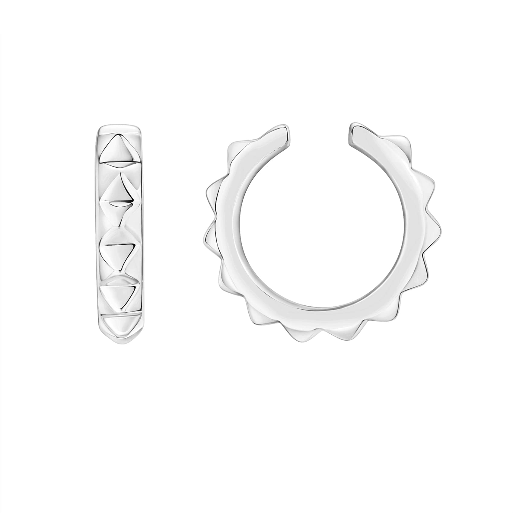 PAVOI 14K Gold Plated 925 Sterling Silver Round Huggie Ear Cuff Earrings for Wom
