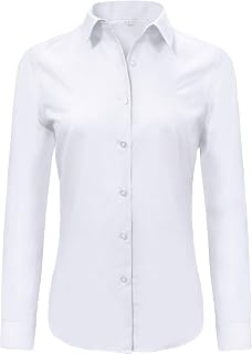 Ruisin Women's Soft Wrinkle Resistant Modal Short Sleeve Button Down Shirt