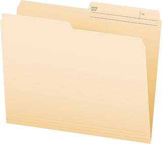 Pendaflex File Folders, 100-Pack, Letter Size, 1/2-Cut Reversible Tab, Manila, for File Cabinets, File Organizer, Corporate Office, School and Business Document Organization
