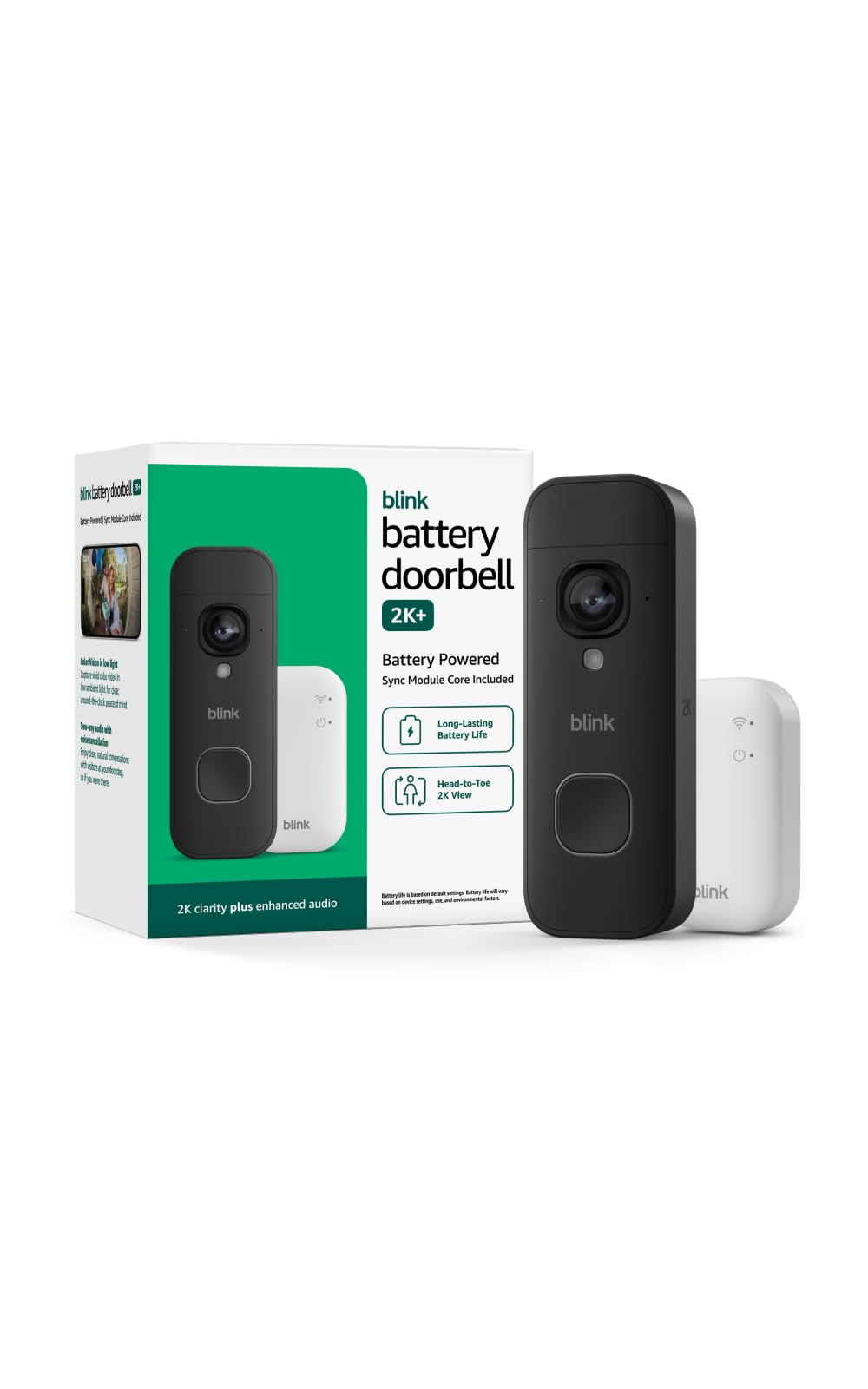 Blink Battery Doorbell 2K+ (newest model) — Wireless video doorbell, 2K video re