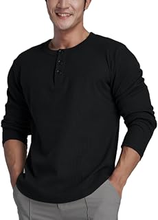 Muscle Alive Men's Basic Long-Sleeved T-Shirt Waffle Sweatshirt Lose Weight Training Sweater Sweater Crew Neck