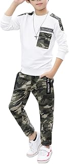 lontakids Boys 2 Pieces Set Long Sleeve Tops + Camouflage Pants Outfits