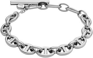 Fossil Bracciale da donna in acciaio inox con chiusura ad alamaro
