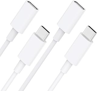 CONMDEX USB C Extension Cable 6.6FT 2 Packs for Mag- Safe Charger PS5 Controller Charging, 9V 3A USB Type C Female to Male Extender Cord for Mag- Safe Charger iPhone 15/13/12, HomePod White