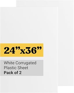 T-Sign Corrugated Plastic Board 2PK - 24x36 Indoor Outdoor 4mm Coroplast | Lightweight and Waterproof Corrugated Plastic Sheets for Business Signs, Blank Yard Signs & Rigid Trade Show Poster Boards