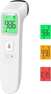 Goodbaby No-Touch Thermometer for Adults and Kid, Accurate Baby Thermometer | 1s Fast Reading, Fever Alarm, Silent Mode, 35-Reading Memory, Forehead &amp; Object Mode, AAA Battery Included, for Home &amp; Clinic