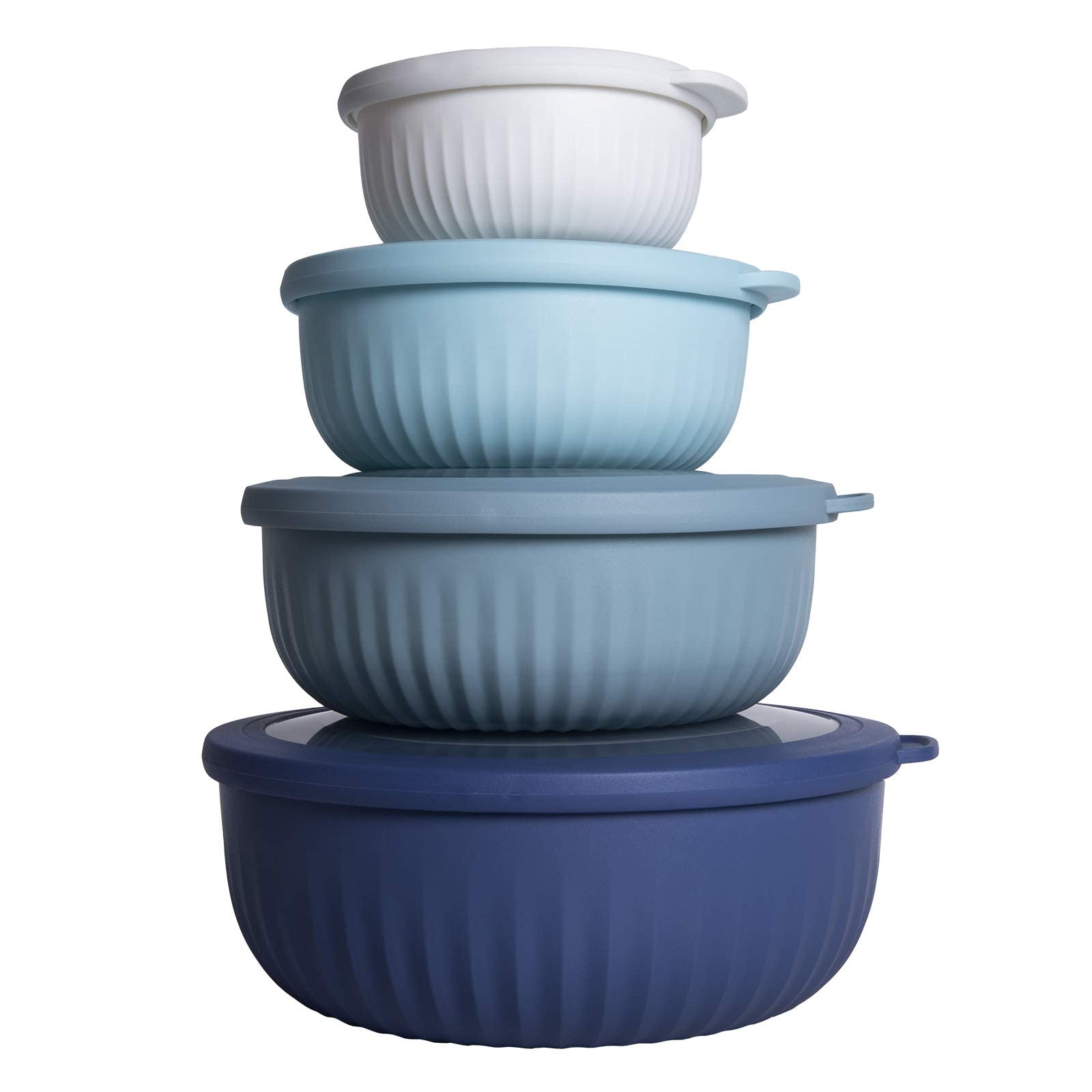 COOK WITH COLOR Prep Bowls with Lids- Wide and Deep Nesting Plastic Small Mixing