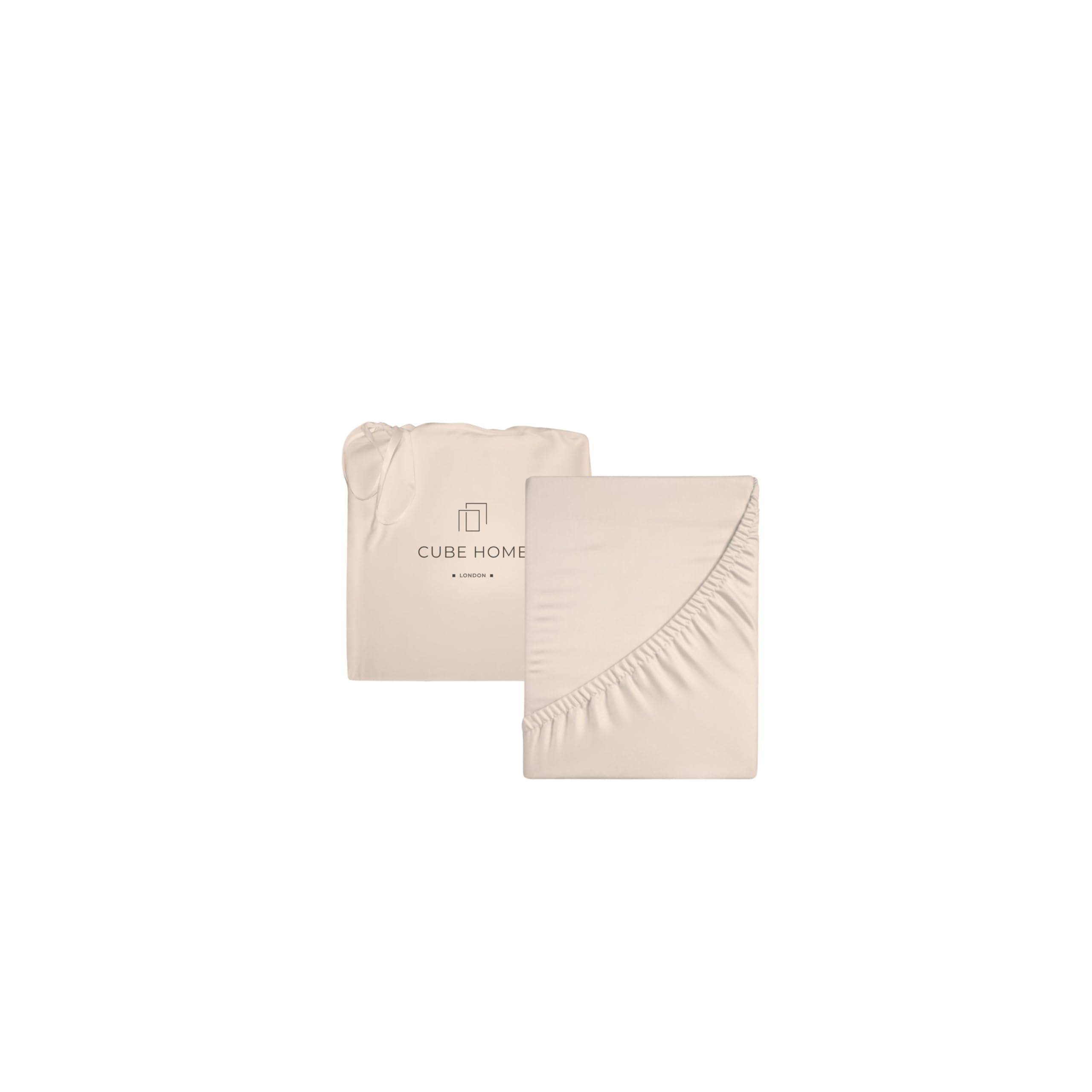 Cube Home - Luxury Fitted Sheet, Deep Pocket - 100% Natural Bamboo, Soft, Breath