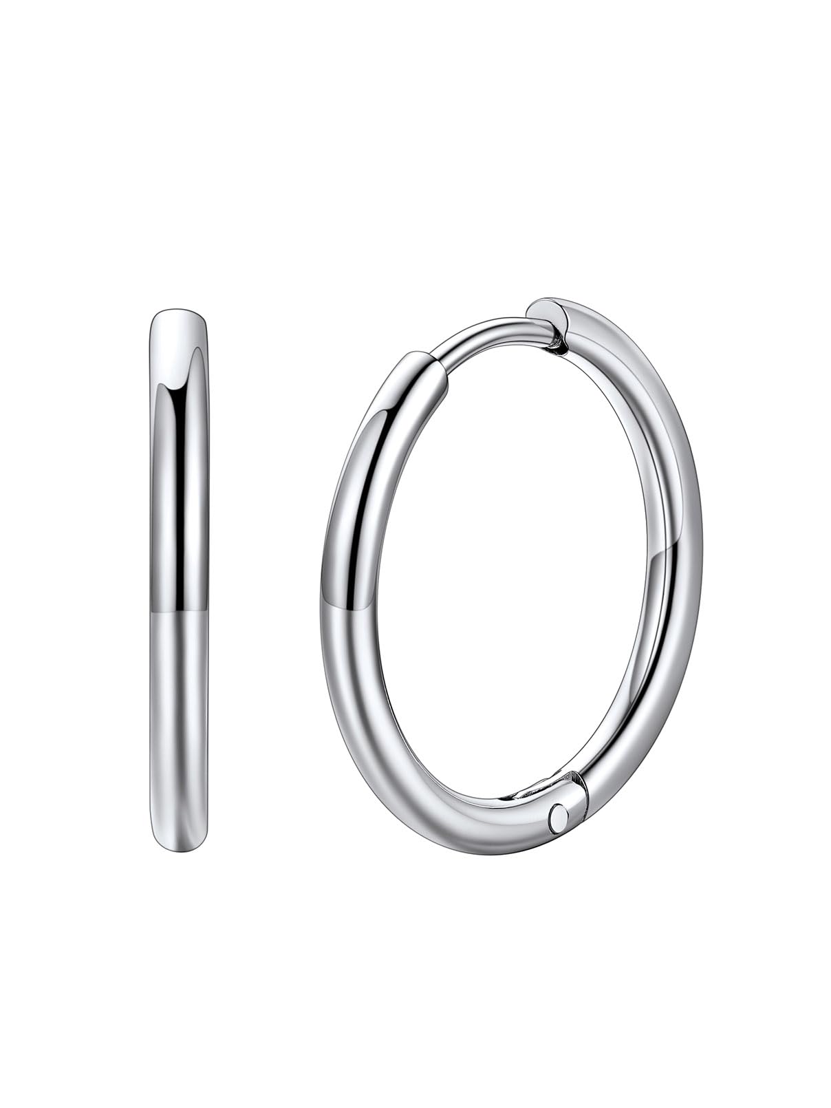 FaithHeart Stainless Steel Black/Silver/Gold Hoop Earrings for Men - Hypoallerge