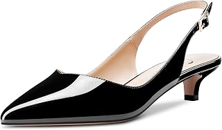 Castamere Women's Stockings Kitten Heel Heel Pointed Toe Sandals Slip-On Slingback Pumps Wedding Party Dress 3.5 CM Heels