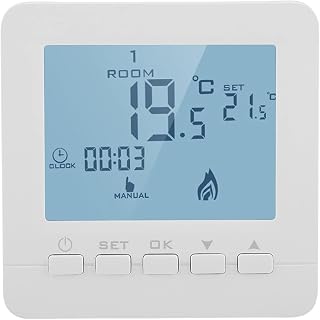 Programmable Thermostat, Baseboard Heater Thermostat Gas Fireplace Thermostat with Digital LCD Display 5A Smart Temperature Controller with Children Lock