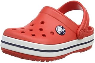 Crocs Crocband Kids 10998, Zoccoli Unisex - Bambini, Rosso (Flame/White), 29/31 EU (12-13 UK)