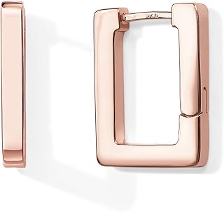 PAVOI 14K Gold Plated Square Hoop Earrings for Women, Geometric Earrings