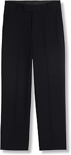 Calvin Klein Boys Flat-Front Bi-Stretch Dress Pant, Straight Leg Fit, Belt Loops & Front Pockets