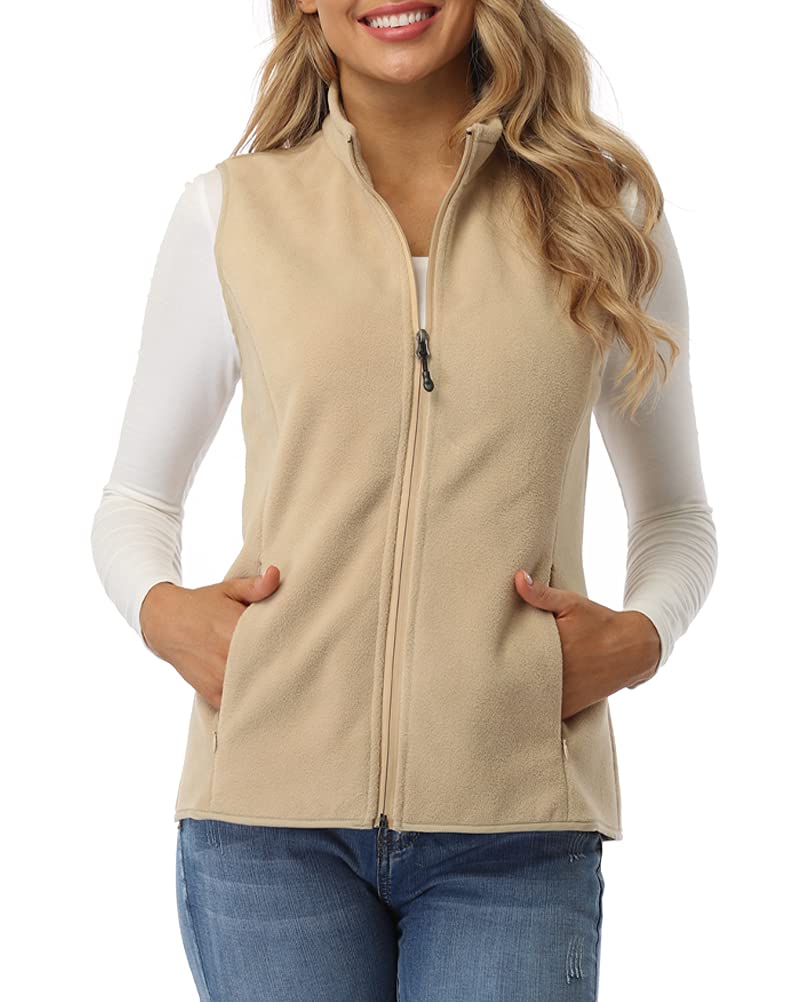 fuinloth Gilet sans Manche Femme Polaire Léger à poches