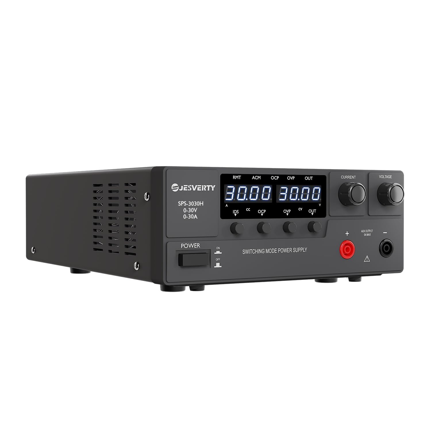 Jesverty DC Power Supply Variable, 0-30V 0-30A 900W Switching DC Regulated Bench
