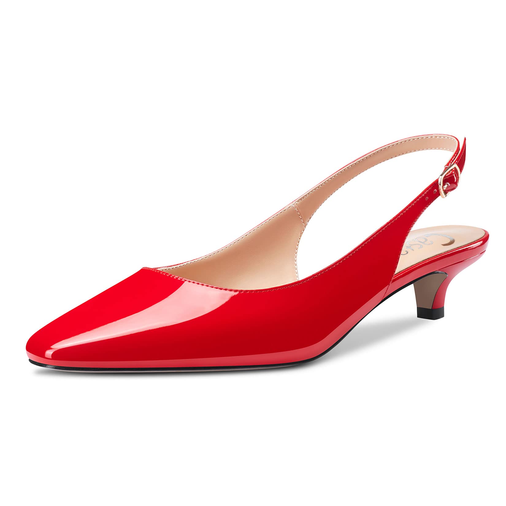 Castamere Women's Low Stiletto Kittens Heel Closed Heel Square Toe Slingback Pum