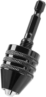 Impact Bit Adapter for Tools, 0.3mm to 8mm Converter, Keyless Chuck, 1/4" Hex Shank, Round Shank (Hex Shank, 0.8-8mm)