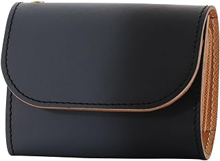 COTOCUL Small Wallet Japanese traditional genuine leather Gradient Dyeing - for Men & Women Minimalist Slim Card holder Coin purse Made In Kyoto,Japan (Black)