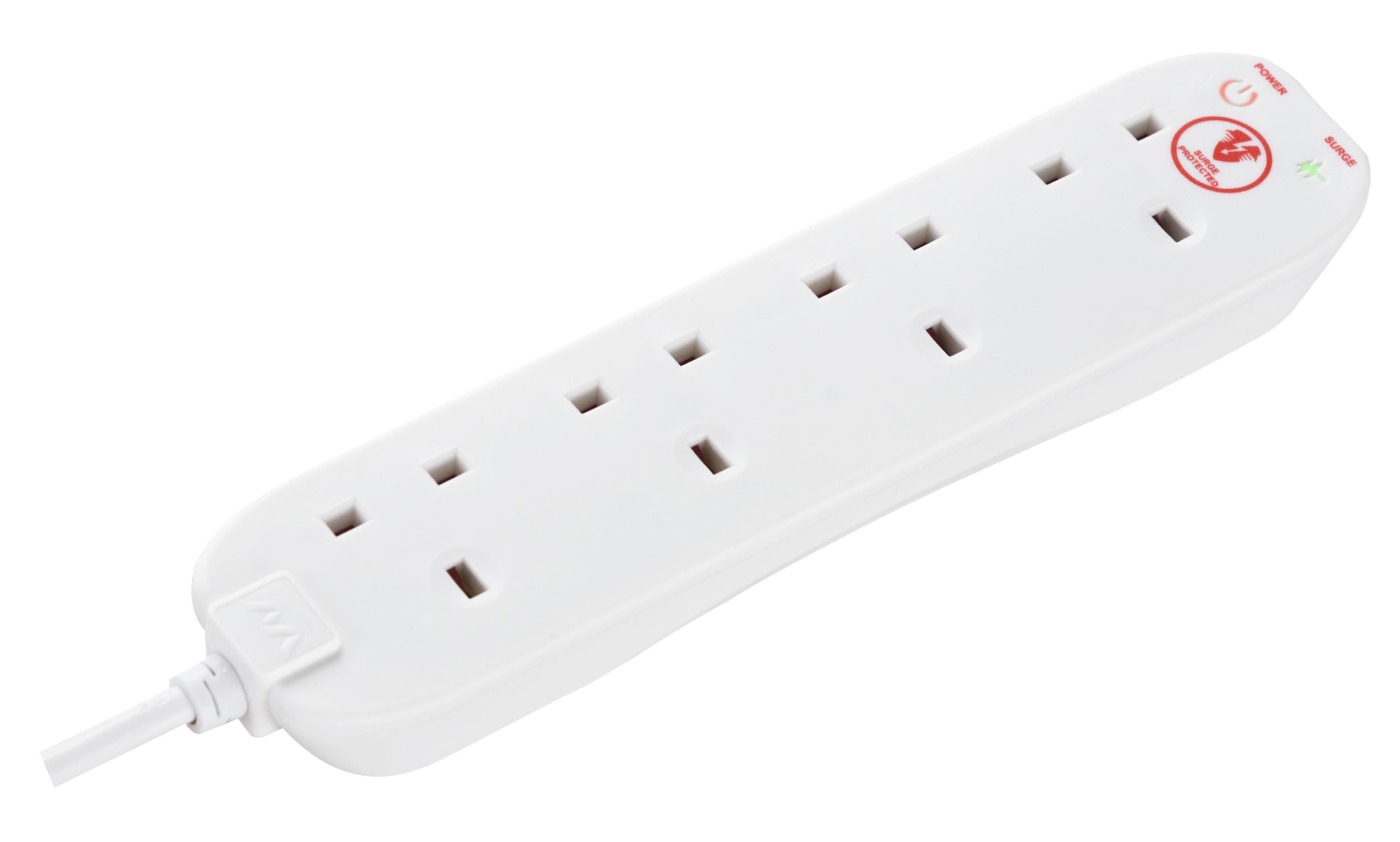 Masterplug Four Socket Extension Lead, 4 Metre Cable, Surge Protection, Power an