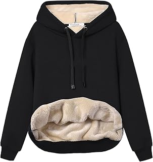 Womens Winter Hoodies Warm Fleece Sherpa Lined Pullover Hooded Sweatshirt