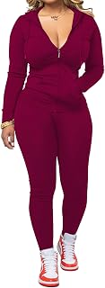 PINSV Women's 2 Piece Tracksuit Zip Hoodie and Leggings