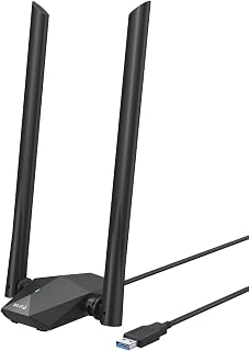 BrosTrend USB WiFi 6 Dongle Long Range 1800Mbps, 2x High Gain WiFi Antennas