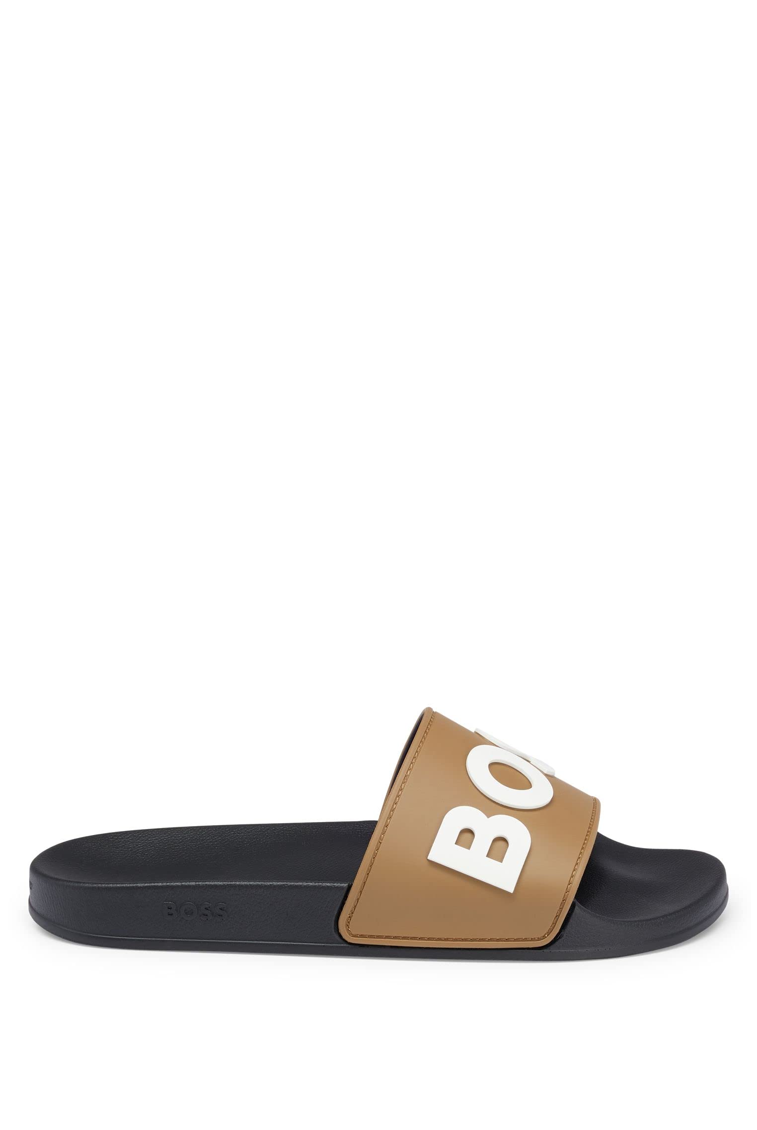 BOSS Men's Kirk Slid Mules Made in Italy with Embossed Logo