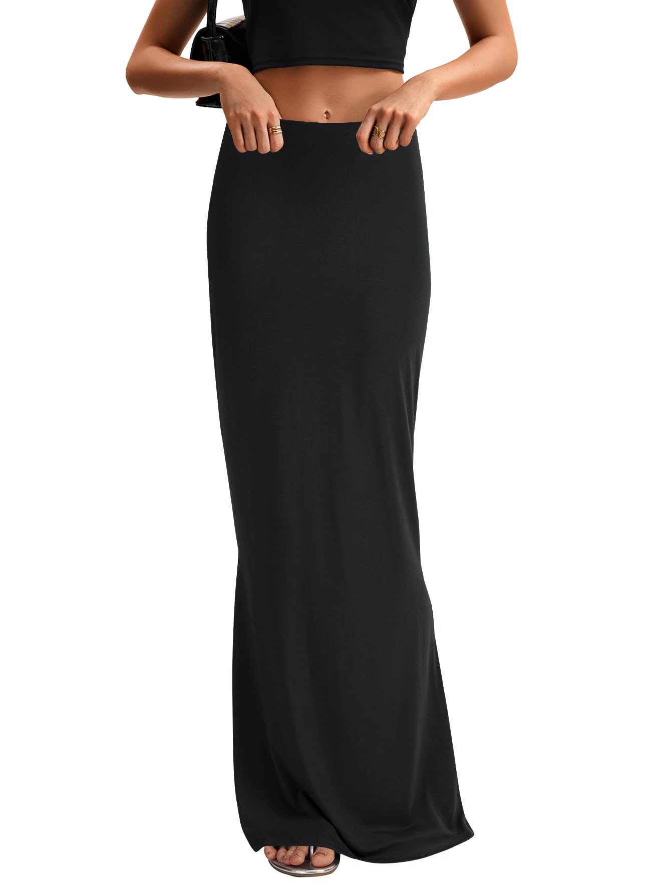 KIFOVEN Women's High Waist Elastic Maxi Skirt