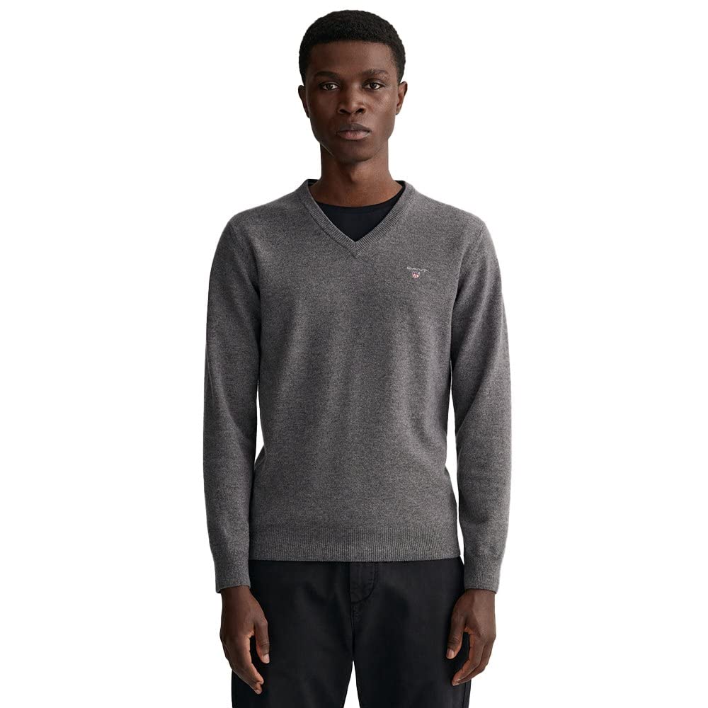 Gant Men's V-Neck Classic Cotton Sweater (Pack of 1)