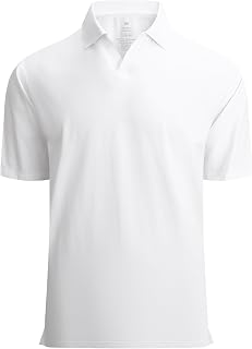 Alex Vando Polo da uomo in cotone con scollo a V, a maniche corte, casual