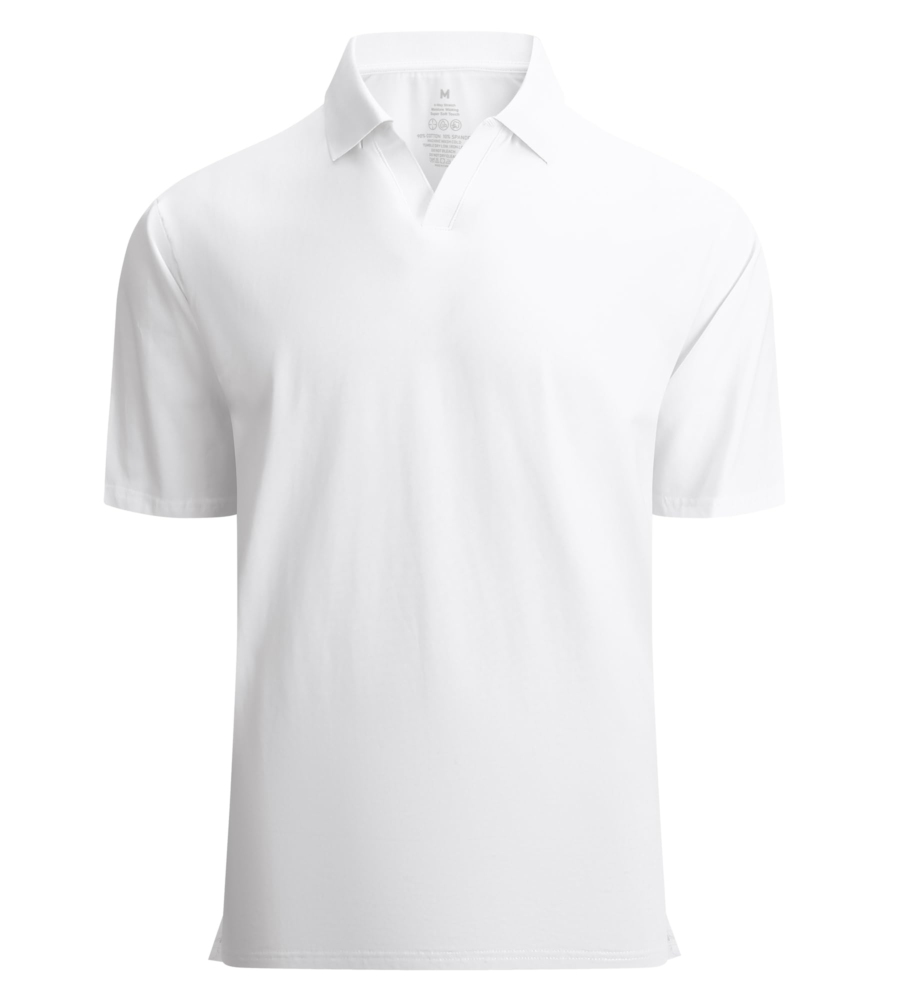 Alex Vando Polo da uomo in cotone con scollo a V, a maniche corte, casual