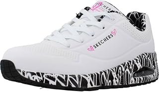 Skechers Los Angeles Uno Loving Love Womens Fashion Trainers in White Rose Gold