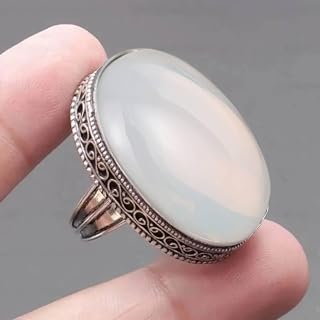 Oval Simulated Moonstone Women Ring Retro Party Jewelry