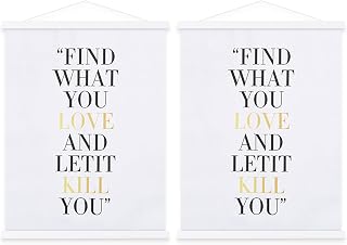 Benjia Magnetic Poster Hanger, 40.6 x 50.8 cm, 40.6 x 50.6 cm, Poster Frame, Wooden Magnet, Print, Poster, Dowel Scroll Hanger, Hanger for Wall Hanging, 16 Inch, 2 Packs)