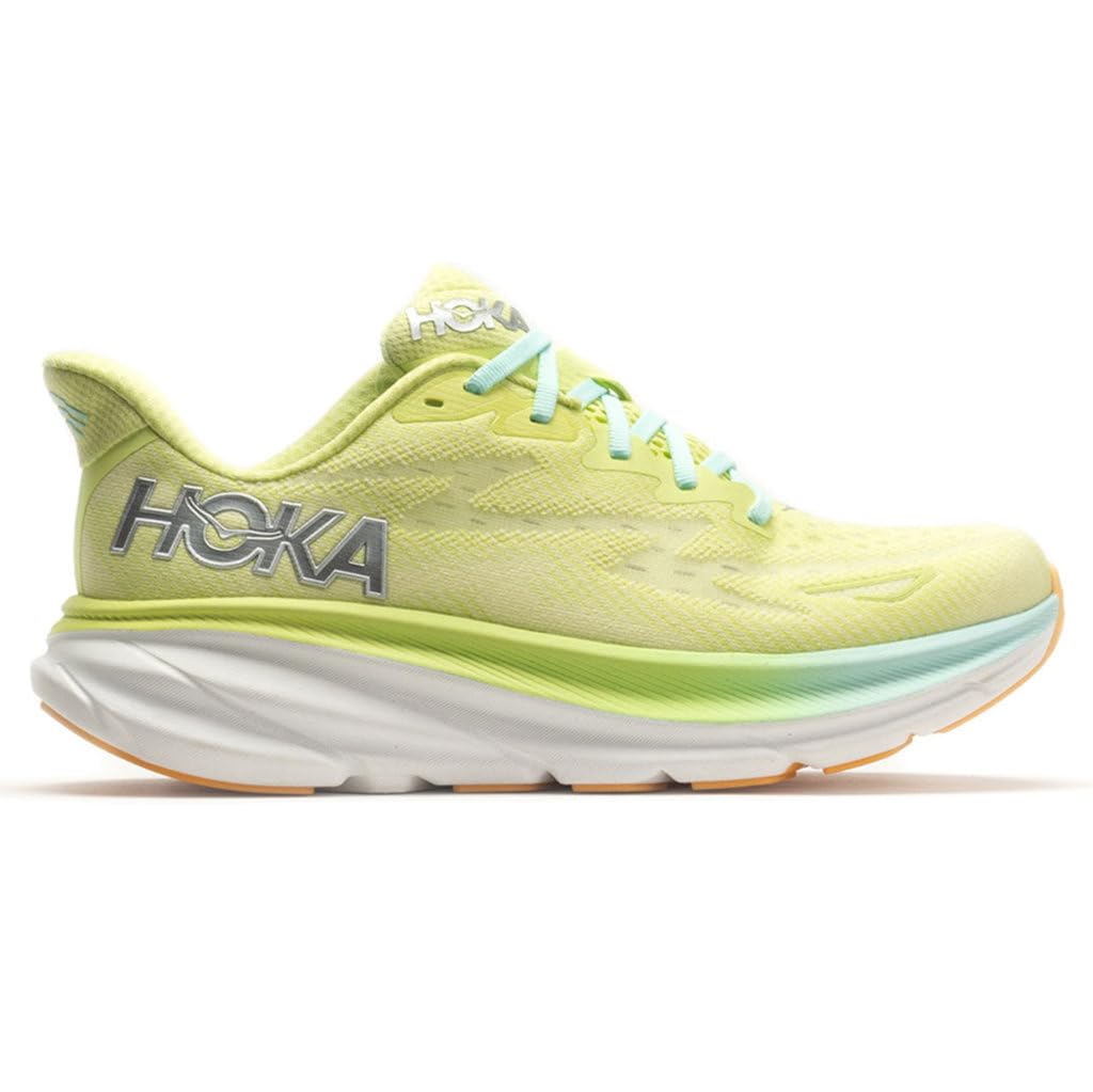 HOKA one one Women's W Clifton 9 Sneaker, Citrus Glow Sunlit Ocean