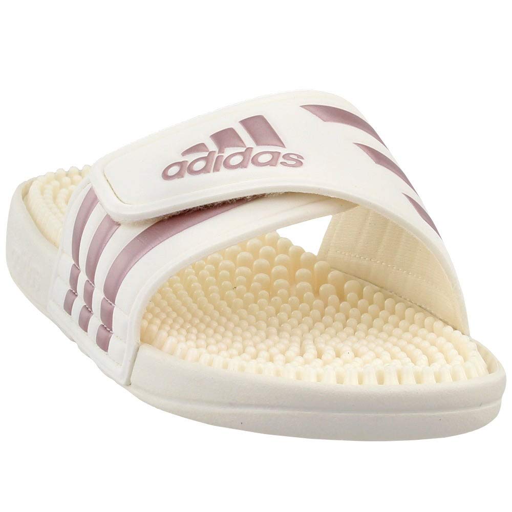 adidas Women's Adissage Slide Sandal, Vapour Grey Metallic/Cloud White, 5 M US