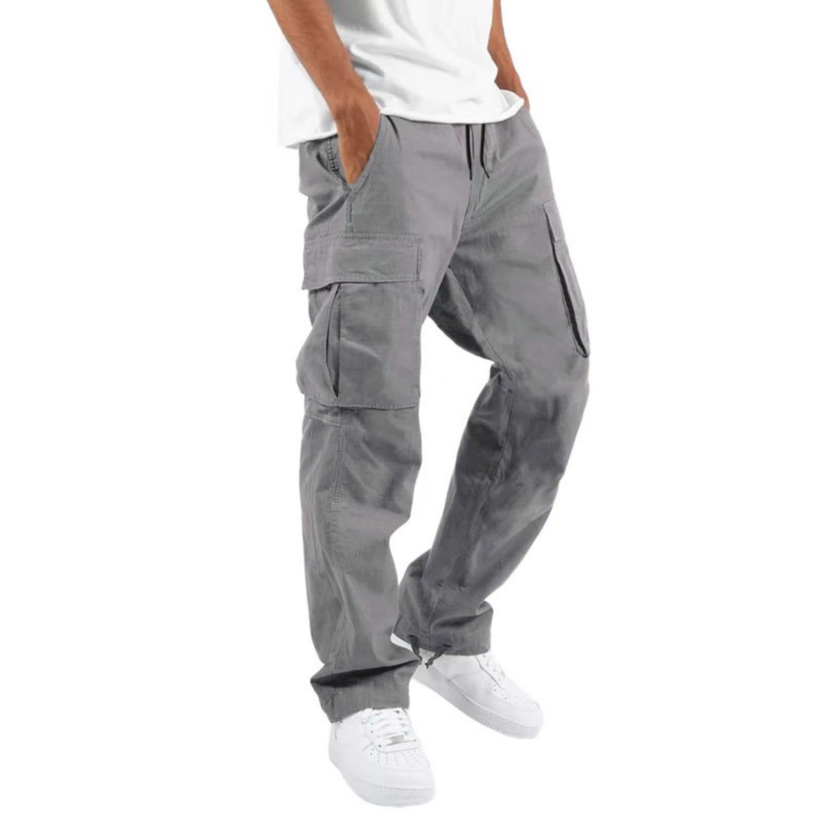 Cargohose Herren Elastische Taille Mit Taschen Baggy Jogginghose