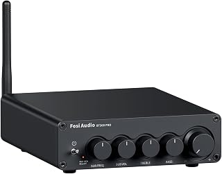 Fosi Audio Bluetooth Subwoofer Amplifier 2.1, BT30D Pro Subwoofer Amp with TPA3255 Chips 165W x2+350W & Bass Treble Control, 2.1 Channel Sub Amplifier for Desktop/Outdoor/Bookshelf Speakers