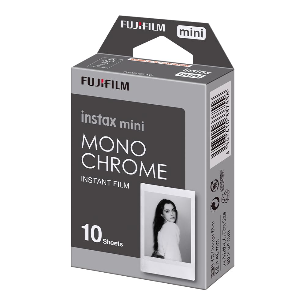 Instax Mini Instant Film, Monochrome, Single Pack