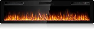 BOSSIN 72 inch Ultra-Thin Silence Electric Fireplace, Recessed Wall Mounted | Low Noise, Fit for 2x4 and 2x6 studs. Adjustable Flame Colors and Speed. Remote Control with Timer, 750/1500W
