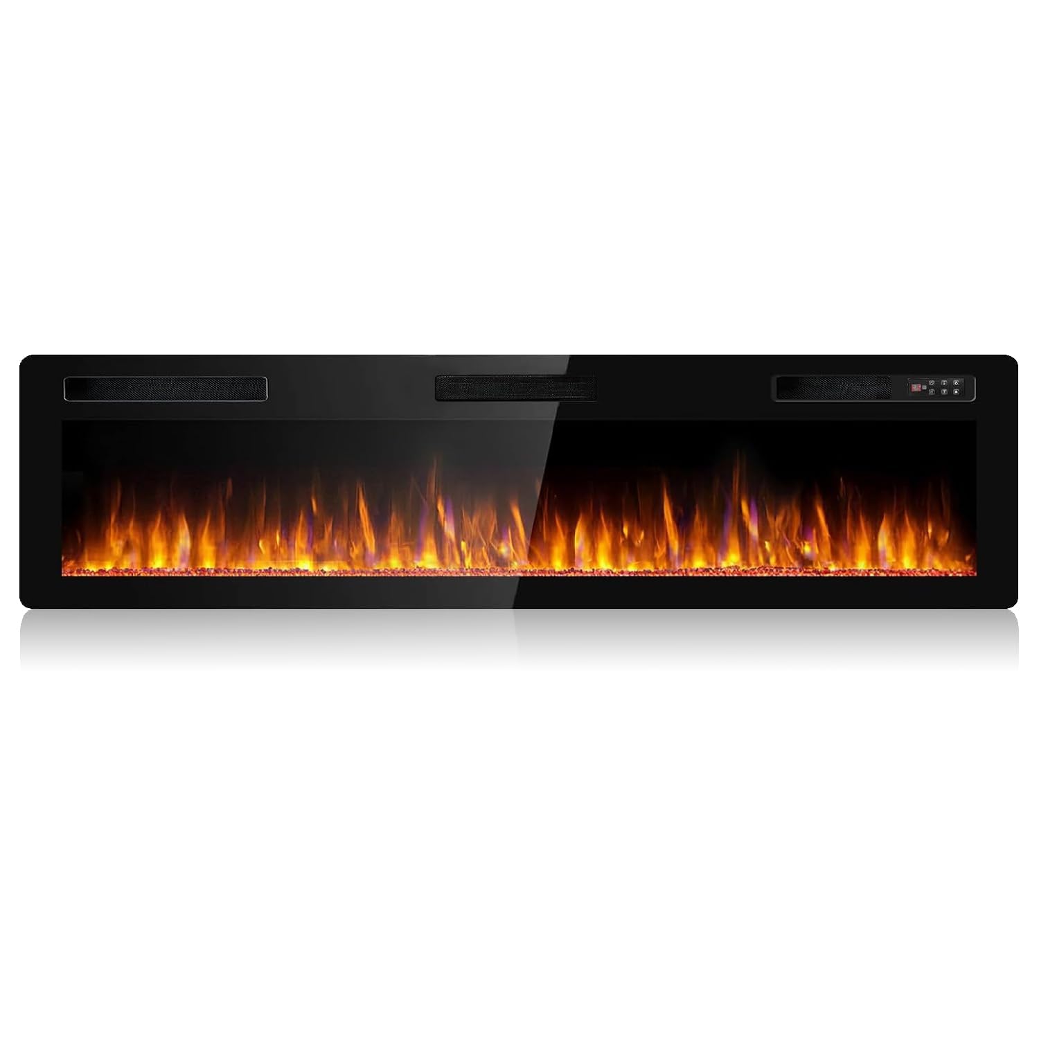 BOSSIN 72 inch Ultra-Thin Silence Electric Fireplace, Recessed Wall Mounted | Lo