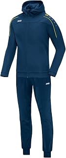 JAKO Classico M9450 Men's Polyester Tracksuit with Hood, Night Blue/Citro, XXL