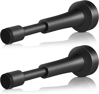 2PCS Black Door Stoppers for Wall, Spring Door Stop for Bottom of Door