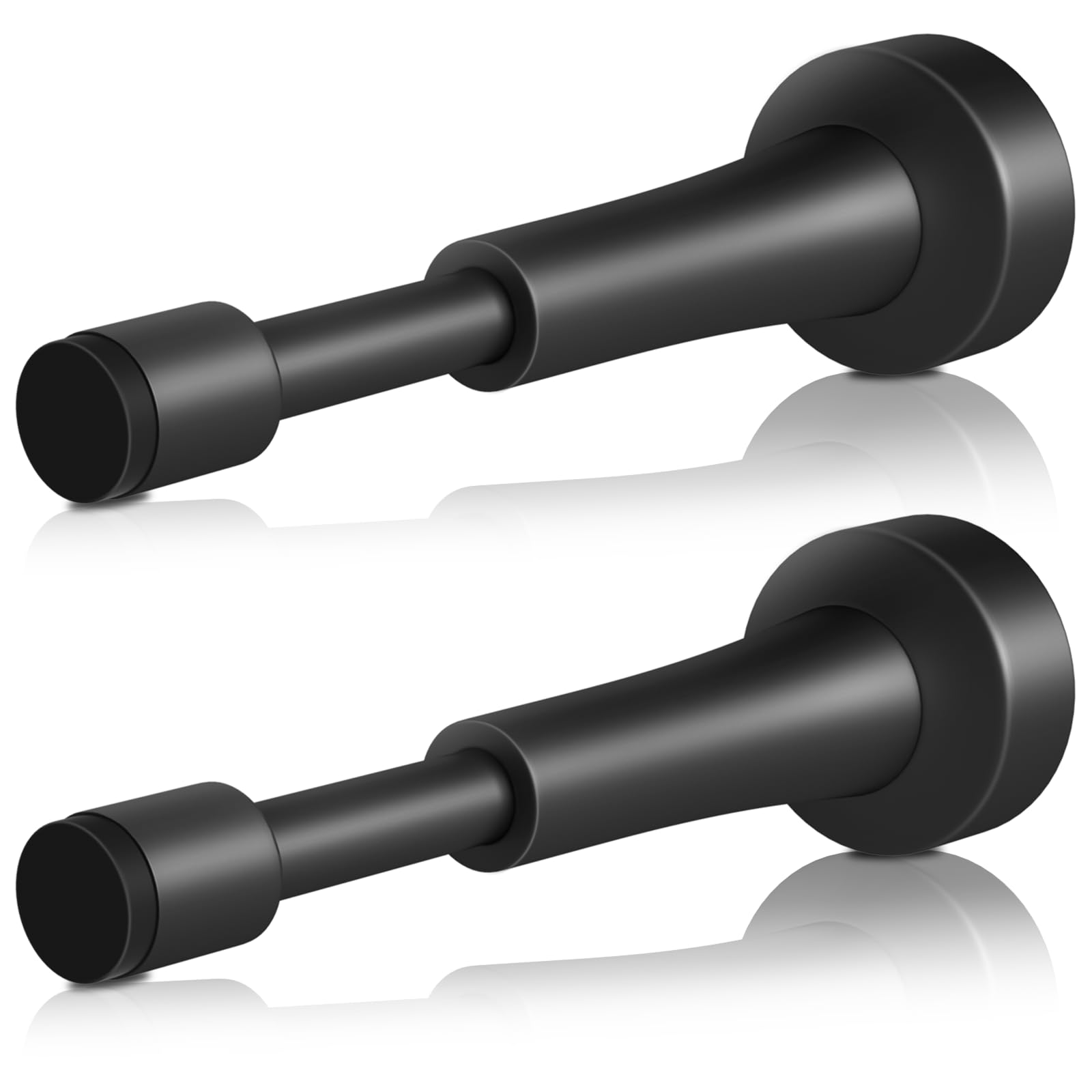 2PCS Black Door Stoppers for Wall, Spring Door Stop for Bottom of Door