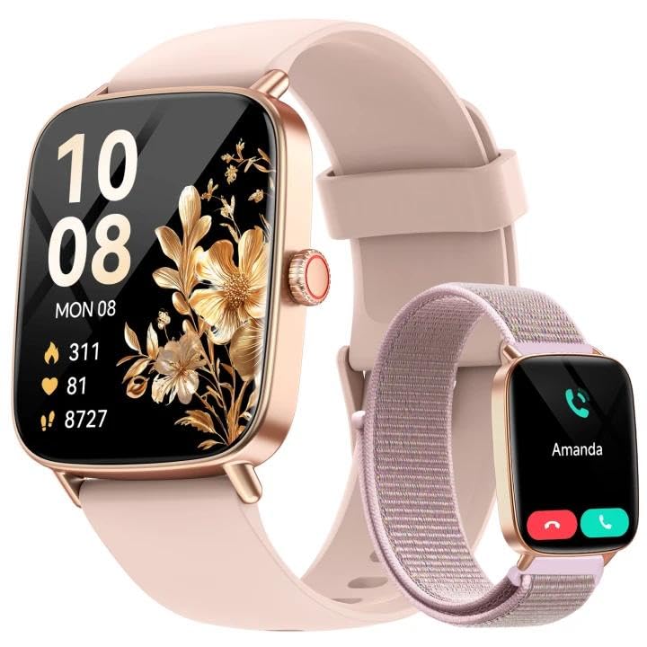 Smart Watch for Women, 1.85" HD Smartwatch (Answer/Make Calls),  2 Bands | Compa