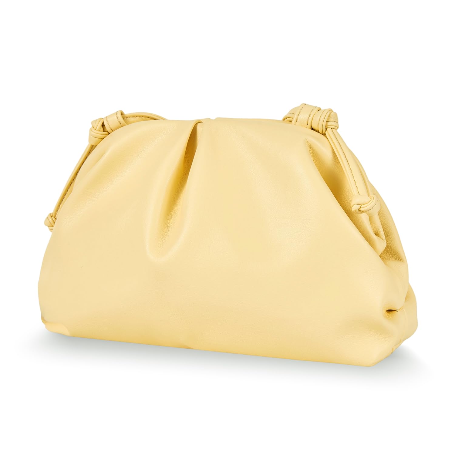 Huralona Pleated Vegan PU Evening Clutch Purse Super Soft Dumpling Bag