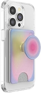 PopSockets PopWallet with Expanding Phone Grip, Phone Card Holder - Aura