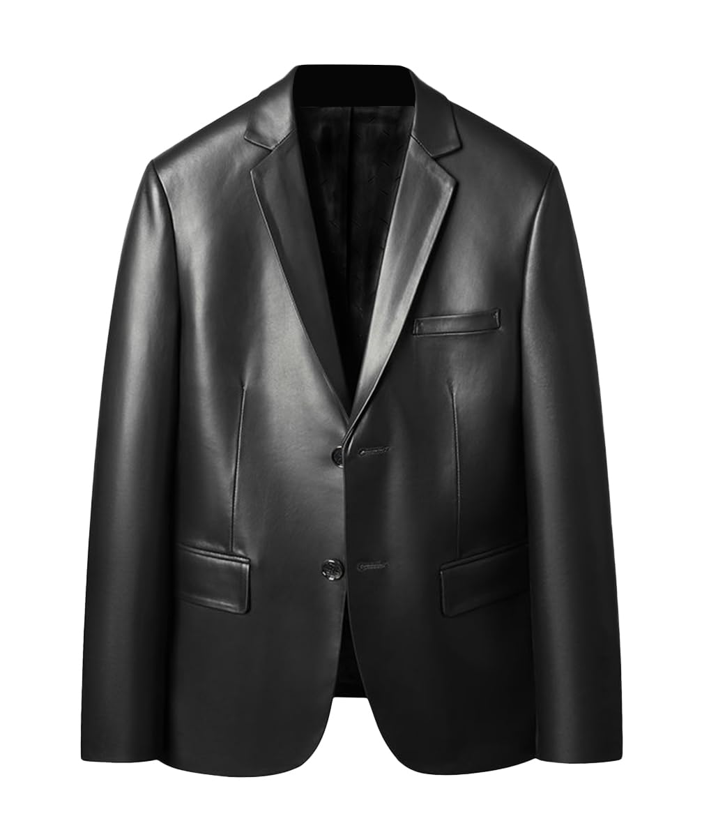 JINLUN Leather Tailored Jacket, Men's, Leather Jacket, Tailored, Slim, Lamb Leat